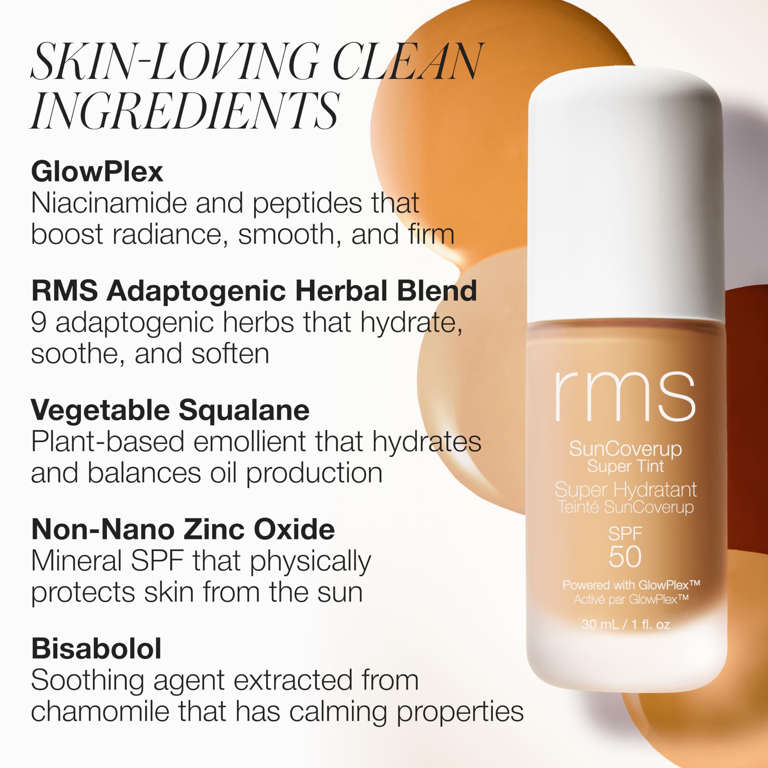 【miii】Powder Wash & Sun Protector RMS Beauty SunCoverup Super Tint SPF 50 hidratante matizado, 28 g